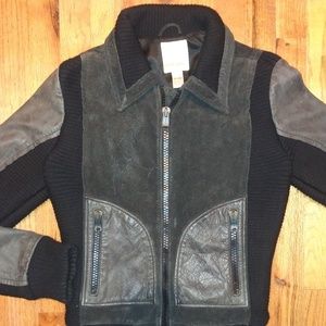 Ladies Vintage DIESEL Suede Front Sweater Sz L